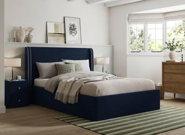 Silentnight Payton Upholstered Bed Frame - 4'6 Double - Blue