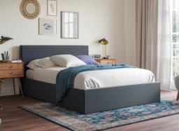 Yardley Upholstered Ottoman Bed Frame - 4'6 Double - Grey - thumbnail 2