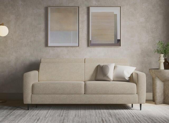 Amalfi 3-Seater Pull-Out Sofa Bed - Beige - image 1