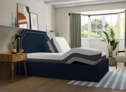 Silentnight Holden Sleepmotion Adjustable Upholstered Bed Frame - 5'0 King - Blue