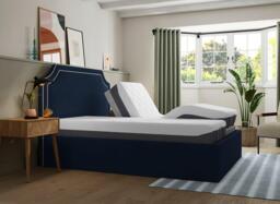 Silentnight Holden Sleepmotion Adjustable Upholstered Bed Frame - 5'0 King - Blue - thumbnail 2