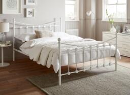 Ava Metal Bed Frame - 5'0 King - White