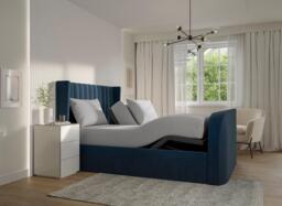 Foley Adjustable TV Bed - 6'0 Super king - Blue - thumbnail 2