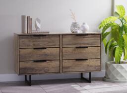 Dakota 6-Drawer Chest - Brown - thumbnail 1