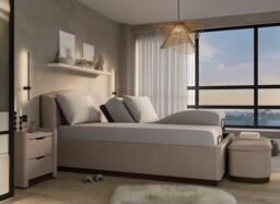 Chloe Ergomotion Adjustable Upholstered Bed Frame - 5'0 King - Beige