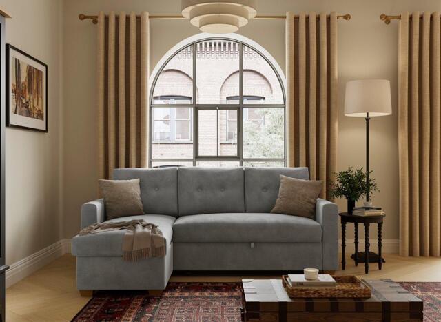 Larne 3-Seater Pull-Out Sofa Bed - Grey - image 1
