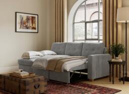 Larne 3-Seater Pull-Out Sofa Bed - Grey - thumbnail 2