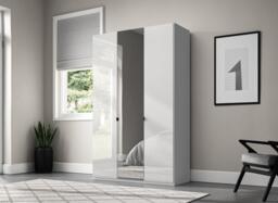 Kirkpatrick Wooden 3-Door Wardrobe - White