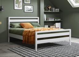 Woodstock Wooden Bed Frame - 4'6 Double - White - thumbnail 1