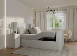 Foley Adjustable TV Bed - 5'0 King - Grey - thumbnail 1