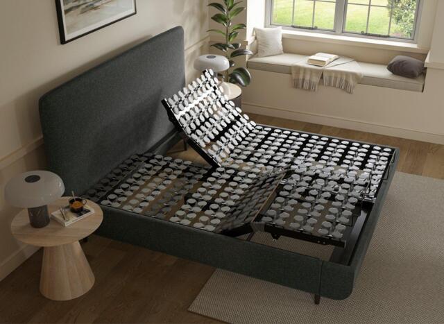TEMPUR® Sensory Arc Adjustable Upholstered Bed Frame - 5'0 King - Grey - image 1