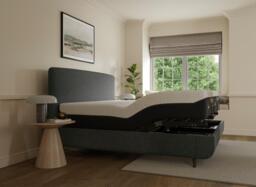 TEMPUR® Sensory Arc Adjustable Upholstered Bed Frame - 5'0 King - Grey - thumbnail 4