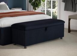 Silentnight Sydnie Upholstered Blanket Box - Blue - thumbnail 1
