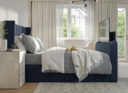 Foley Adjustable TV Bed - 6'0 Super king - Blue - thumbnail 4