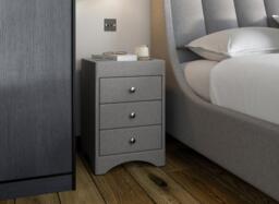 Camden / Enzo Upholstered Bedside Table - Grey
