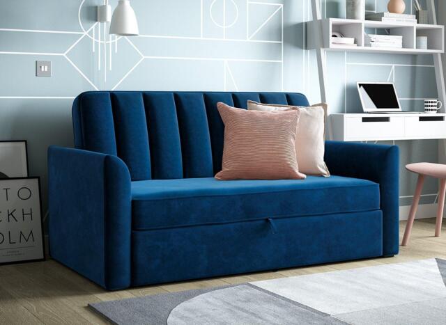 Hazel 2-Seater Sofa bed - Blue