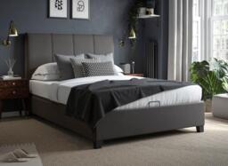 Francesca Upholstered Ottoman Bed Frame - 5'0 King - Grey - thumbnail 1