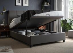 Francesca Upholstered Ottoman Bed Frame - 5'0 King - Grey - thumbnail 2