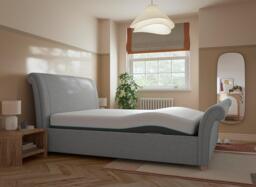 Delaware Sleepmotion Adjustable Upholstered Bed Frame - 4'6 Double - Grey - thumbnail 4