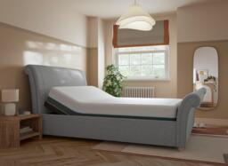 Delaware Sleepmotion Adjustable Upholstered Bed Frame - 4'6 Double - Grey - thumbnail 3