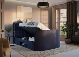 Alexis TV Bed - 4'6 Double - Blue - thumbnail 2