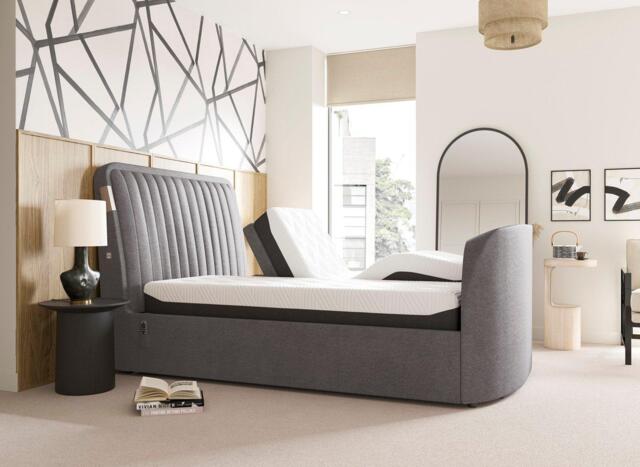 Yokohama Adjustable TV Bed - 6'0 Super king - Grey - image 1