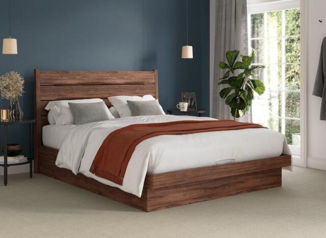 Lodge Platform Ottoman Bed Frame - 4'6 Double - Brown - image 1