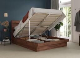 Lodge Platform Ottoman Bed Frame - 4'6 Double - Brown - thumbnail 2