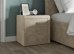 Paris Upholstered Bedside Table - Beige - thumbnail 1