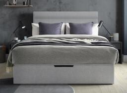 Sutton Upholstered Ottoman Bed Frame - 5'0 King - Silver - thumbnail 3