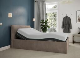 Silentnight Perrie Sleepmotion Adjustable Upholstered Bed Frame - 4'6 Double - Grey