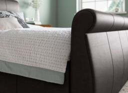 Lucia Ergomotion Adjustable Upholstered Bed Frame - 4'6 Double - Brown - thumbnail 4