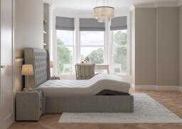 Deacon Sleepmotion Adjustable Upholstered Bed Frame - 5'0 King - Grey - thumbnail 3