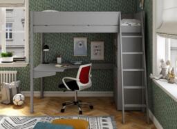 Anderson Desk High Sleeper With Storage - 3'0 Single - Grey - thumbnail 3
