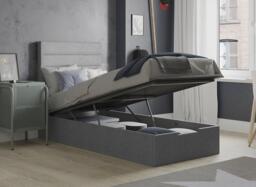 Sutton Upholstered Ottoman Bed Frame - 3'0 Single - Silver - thumbnail 2