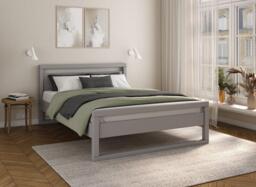 Wellow Wooden Bed Frame - 4'6 Double - Grey - thumbnail 1