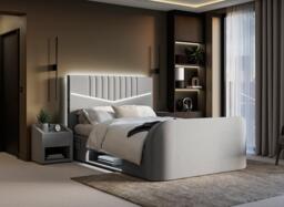 Quantum TV Bed - 4'0 Small double - Grey - thumbnail 2