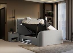 Quantum TV Bed - 4'0 Small double - Grey - thumbnail 3