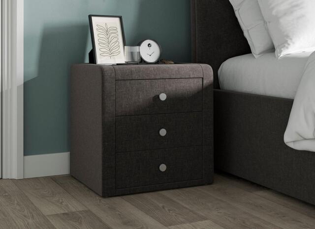 Paris Upholstered Bedside Table - Grey - image 1