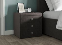 Paris Upholstered Bedside Table - Grey - thumbnail 1