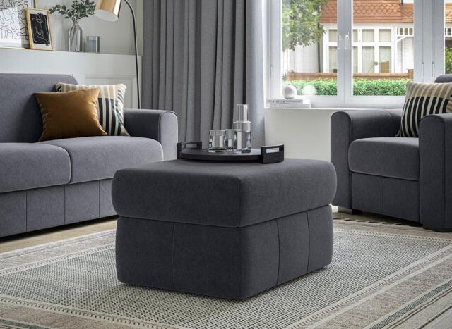 Verona Ottoman Footstool - Grey - image 1