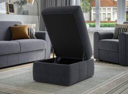 Verona Ottoman Footstool - Grey - thumbnail 2