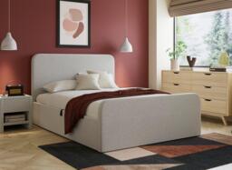Margot Ottoman Bouclé Bed Frame - 5'0 King - Grey
