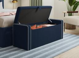 Silentnight Wyatt Upholstered Blanket Box - Blue - thumbnail 2