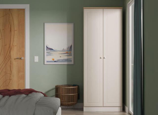 Texas 2-Door Wardrobe - Cream - image 1