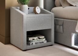 Quantum Gaming USB Charging Bedside Table - Grey