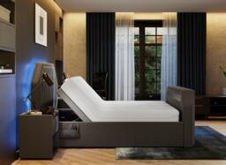 Nocturna Adjustable TV Bed - 4'6 Double - Grey - thumbnail 3