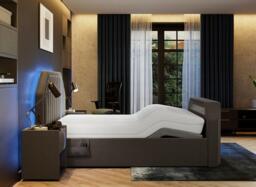 Nocturna Adjustable TV Bed - 4'6 Double - Grey - thumbnail 4