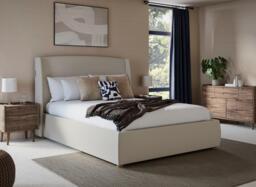 TEMPUR® Linford Upholstered Ottoman Bed Frame - 5'0 King - Cream - thumbnail 1