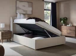 TEMPUR® Linford Upholstered Ottoman Bed Frame - 5'0 King - Cream - thumbnail 2